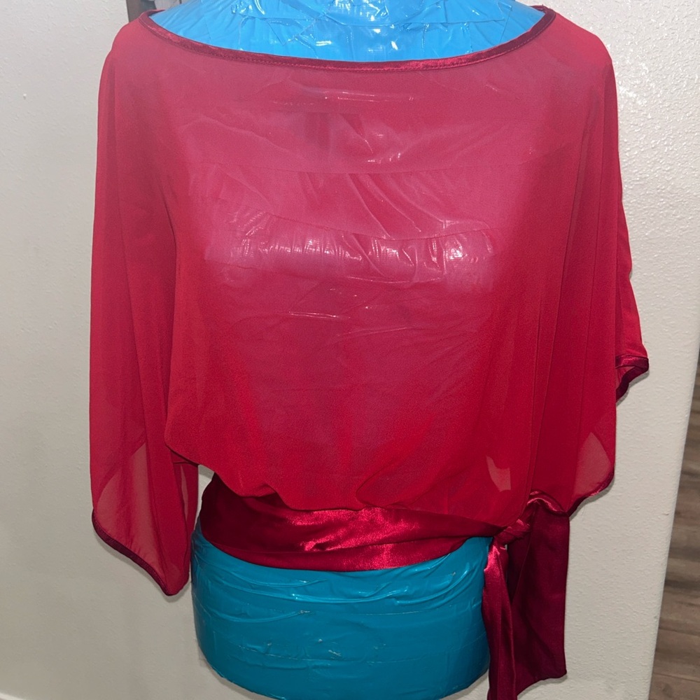 Rampage Sheer Vibrant Red Top